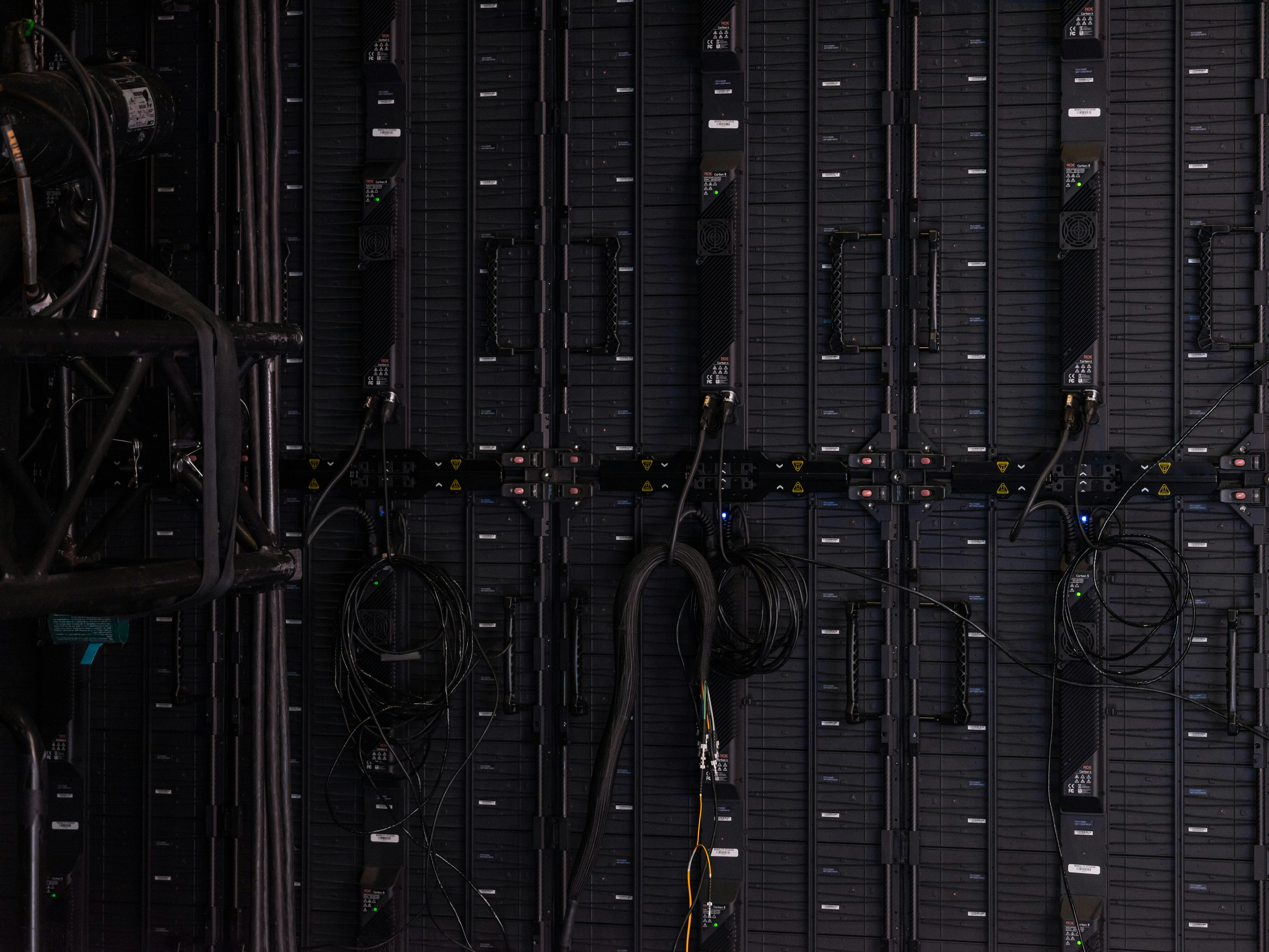 a close-up of a server room